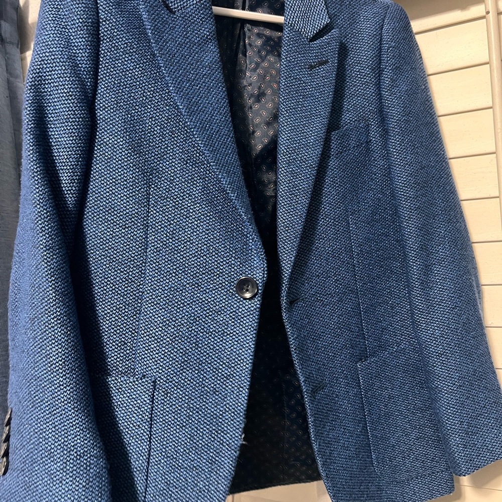 Isaac Mizrahi Navy Paisley Blazer